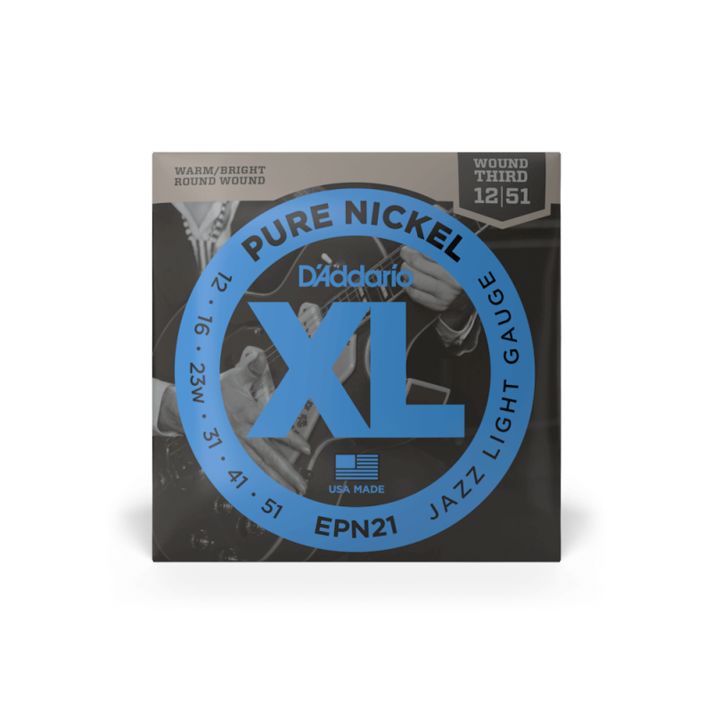 Струны D'ADDARIO EPN21 XL PURE NICKEL JAZZ LIGHT (12-51)